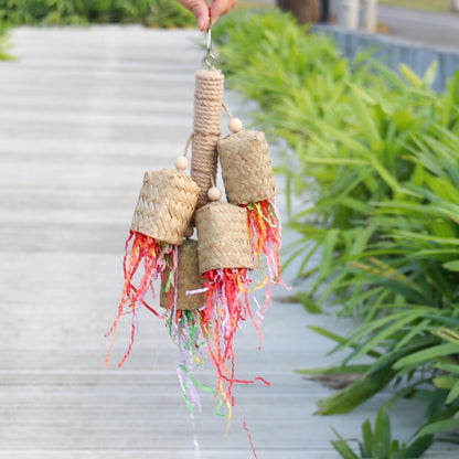 Colorful Shredded Paper Biting Bird Toy