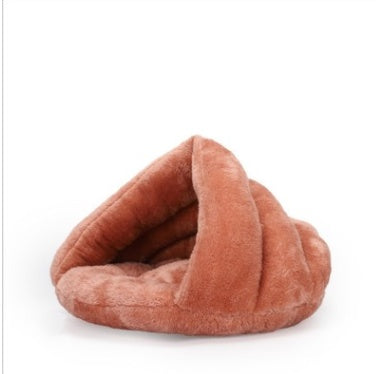Arctic Velvet Triangle Nest Dog Nest Semi Closed Warm Pet Nest Bed In Winter