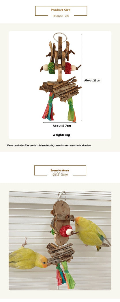 Parrot Bird Bite Toy String Relieving Stuffy Decorative Color Pendant