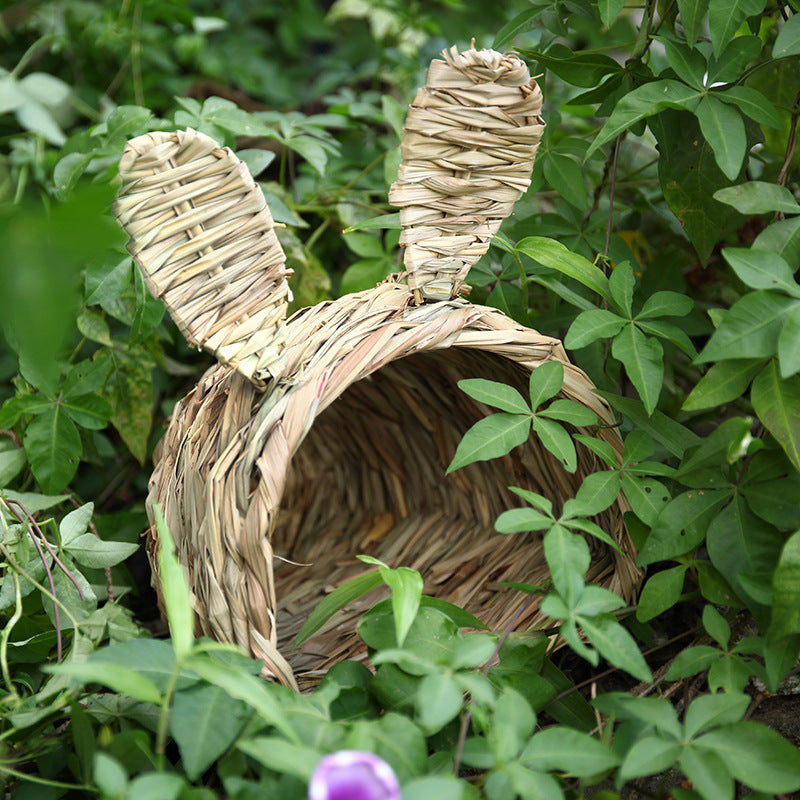 Pet Rabbit Handmade Straw Woven Tunnel