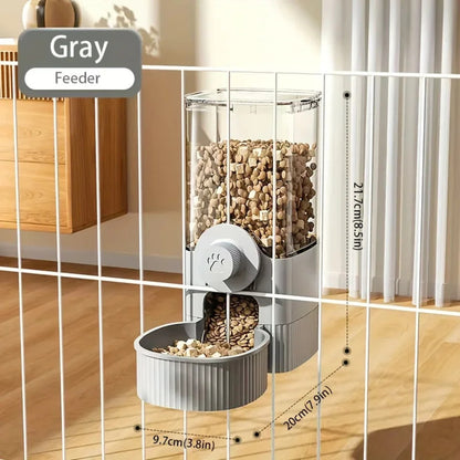 1.2L Automatic Pet Feeder Cage Hanging Bowl, Suitable For Small Puppy Cat Rabbit Food Container Dispenser Bowl