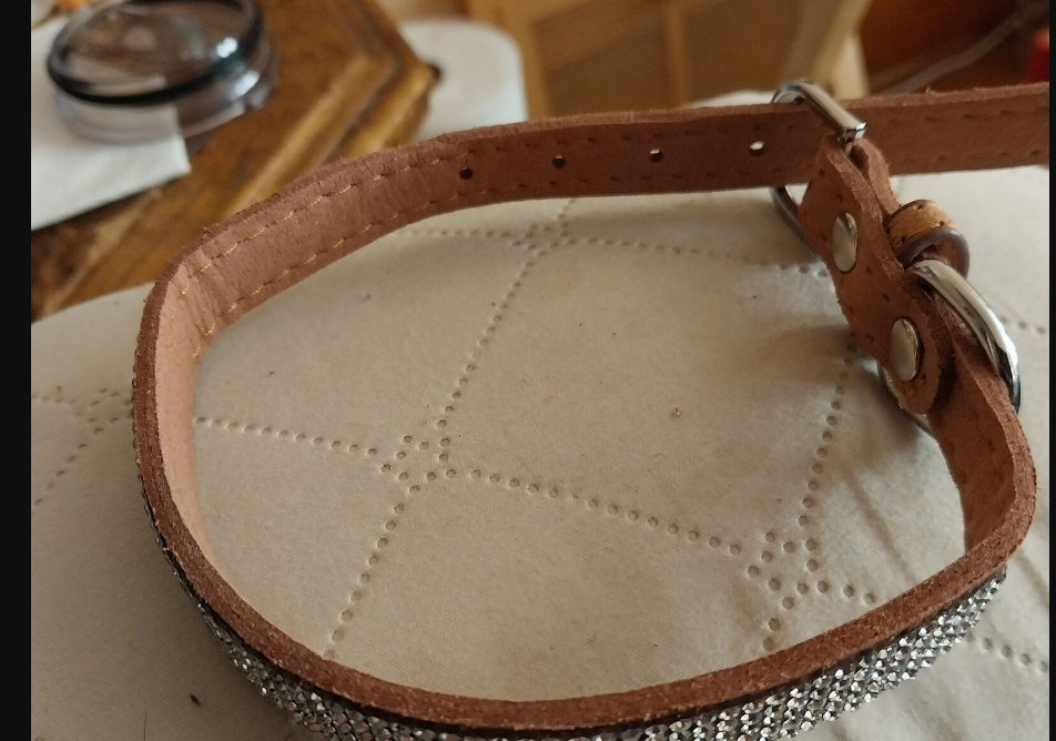 Shiny Rhinestone Hot Rhinestone Pet Collar Microfiber Durable Dog Collar