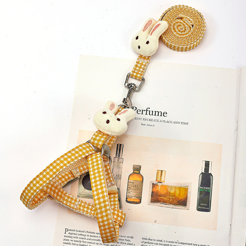 Hand Holding Rope Chest And Back Small And Medium-sized Dog Leash Cute Rabbit