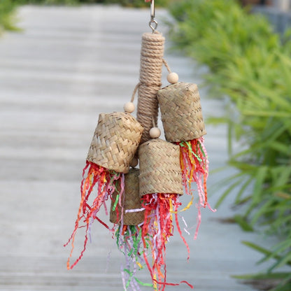 Colorful Shredded Paper Biting Bird Toy