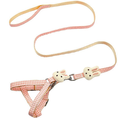 Hand Holding Rope Chest And Back Small And Medium-sized Dog Leash Cute Rabbit