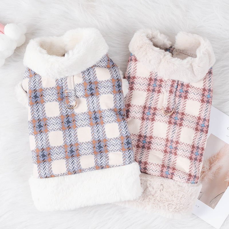 Autumn Winter Thermal Velvet Thick Rabbit Fur Plaid Clothing