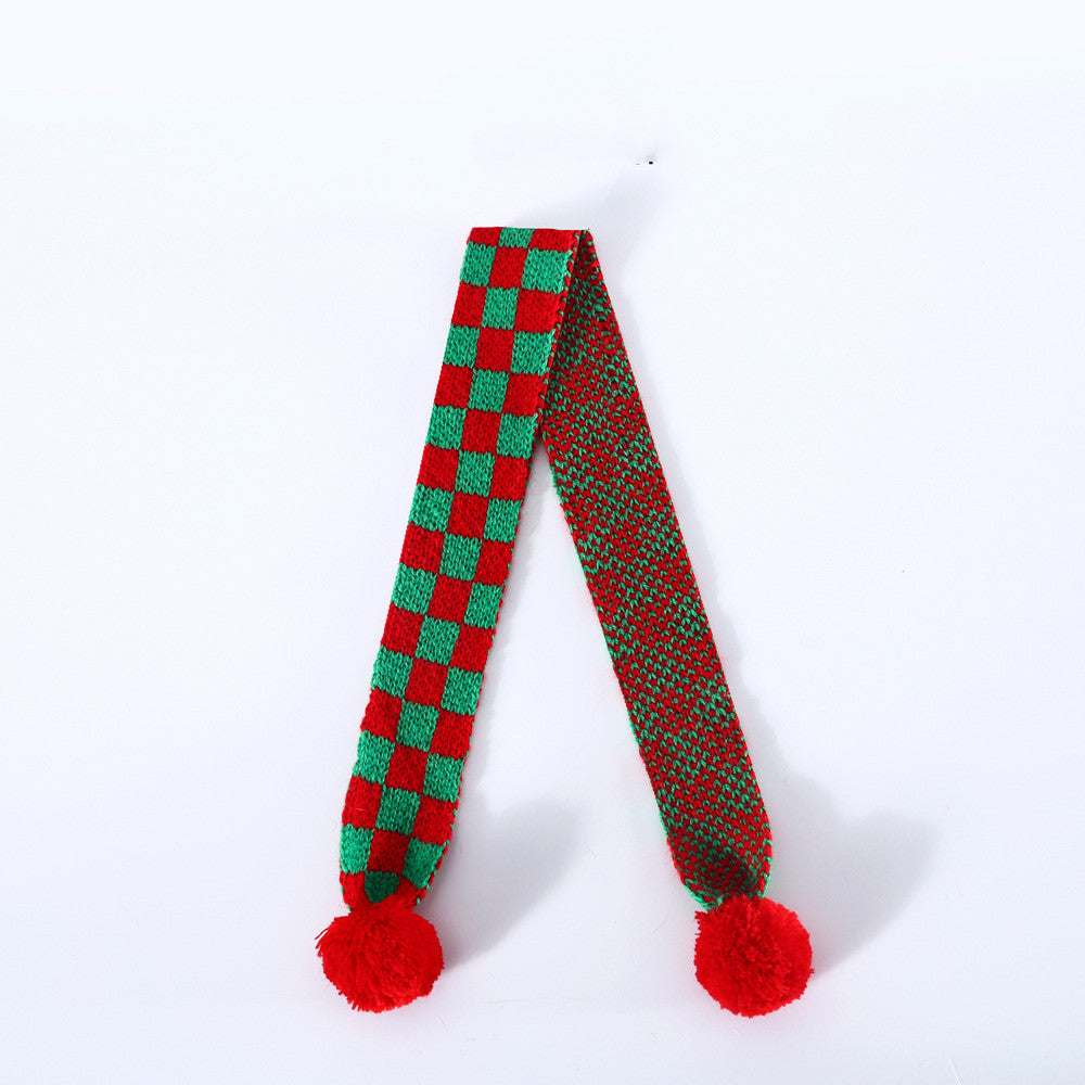 Pet Cat Dog Knitting Snowflake Lattice Rabbit Wool Scarf For Warmth