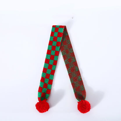 Pet Cat Dog Knitting Snowflake Lattice Rabbit Wool Scarf For Warmth