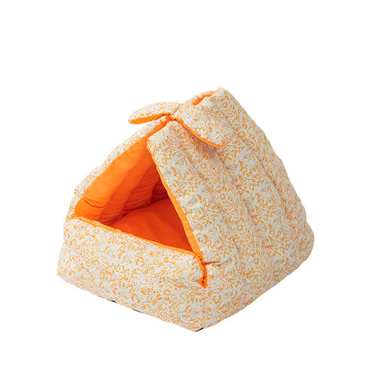 New Rabbit Triangle Nest, Semi-enclosed Cat And Dog Nest, Thickened, Suitable For All Seasons, Double-sided Use Pet Nest