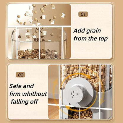 1.2L Automatic Pet Feeder Cage Hanging Bowl, Suitable For Small Puppy Cat Rabbit Food Container Dispenser Bowl