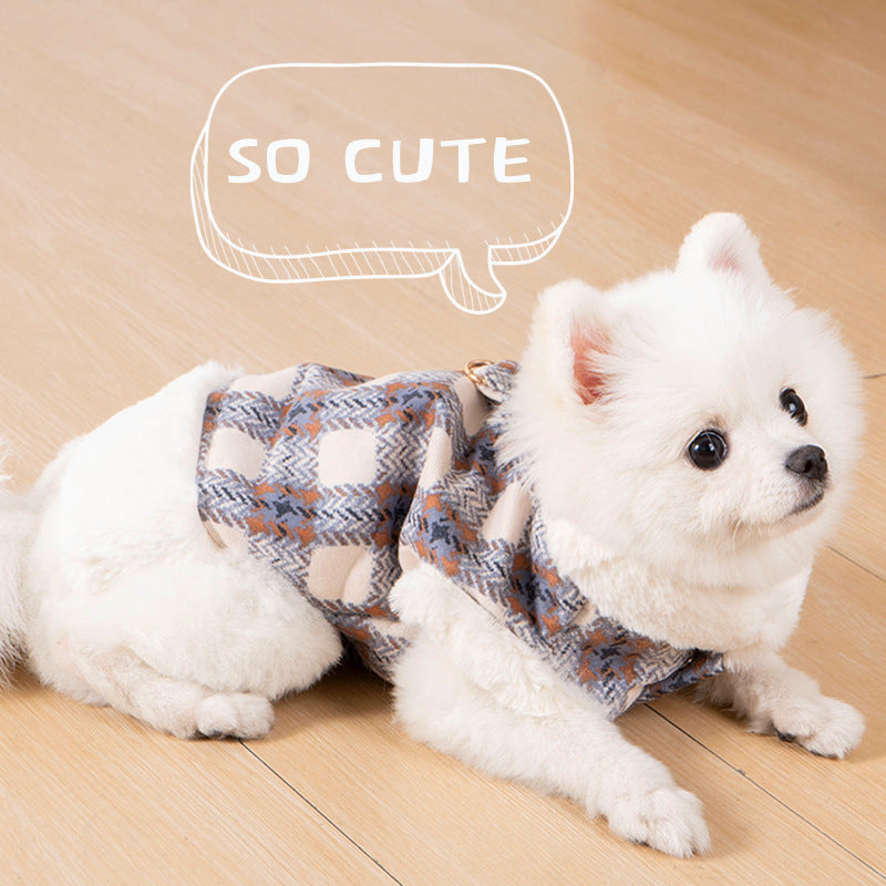 Autumn Winter Thermal Velvet Thick Rabbit Fur Plaid Clothing