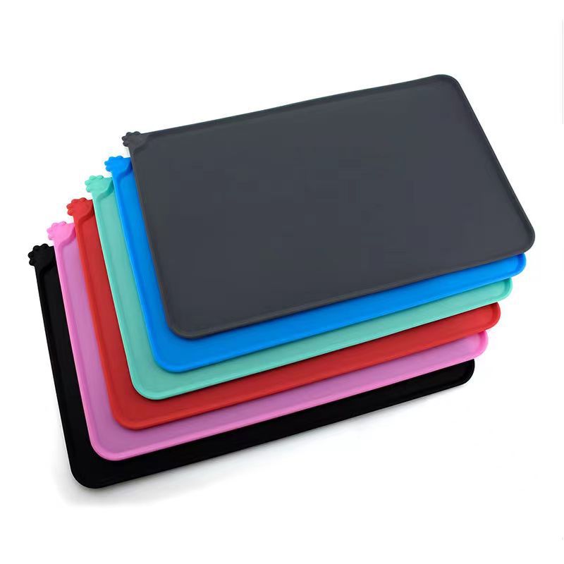 No Plus-sized Silicone Pet Placemat Dog's Paw Pet Cat Dog Food Bowl Pad
