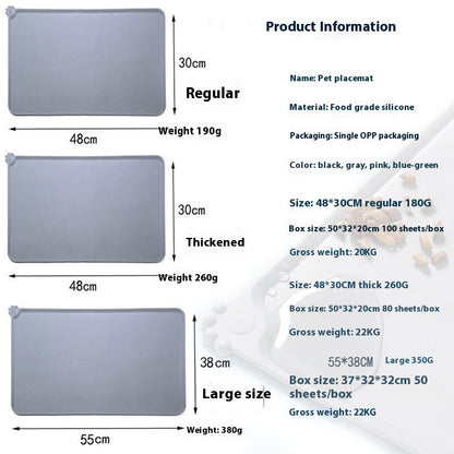 No Plus-sized Silicone Pet Placemat Dog's Paw Pet Cat Dog Food Bowl Pad