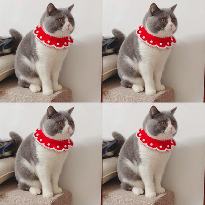 Ornament Cute Pet Cat Dog Rabbit Wool Knitted Collar