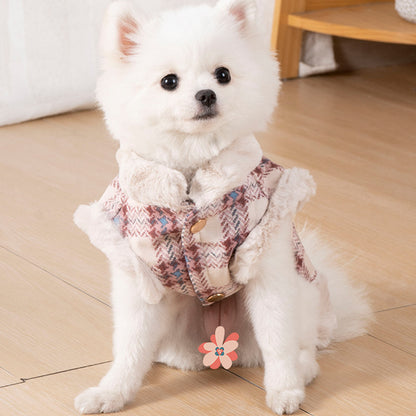 Autumn Winter Thermal Velvet Thick Rabbit Fur Plaid Clothing