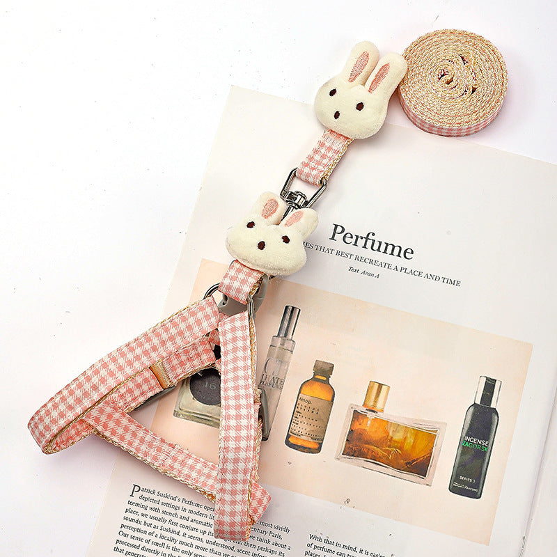 Hand Holding Rope Chest And Back Small And Medium-sized Dog Leash Cute Rabbit