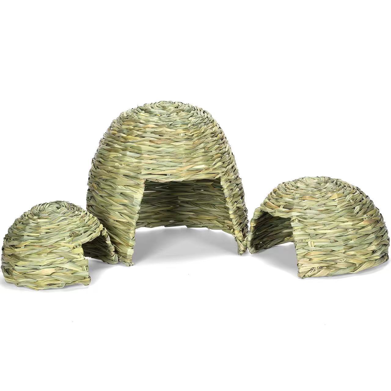 Pet Pet Thatched Hut Suit Rabbit Totoro Hamster Hedgehog Guinea Pig Handmade Straw Rabbit Nest Thermal Supplies