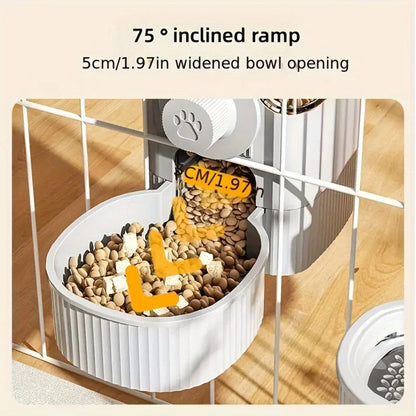 1.2L Automatic Pet Feeder Cage Hanging Bowl, Suitable For Small Puppy Cat Rabbit Food Container Dispenser Bowl