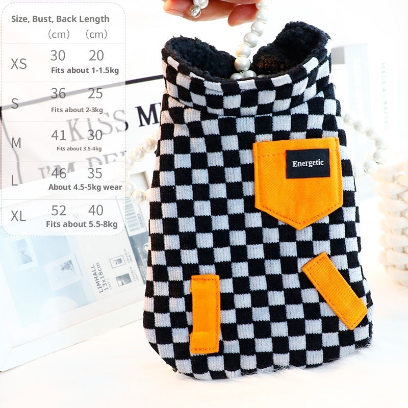 Thick Chessboard Plaid Double-sided Vest