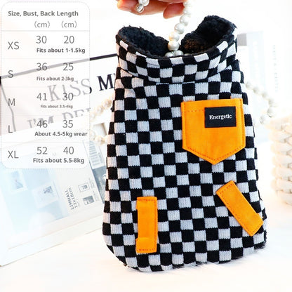 Thick Chessboard Plaid Double-sided Vest