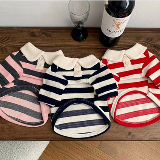 Cute Dog Clothes, Boy Dog Polo Shirts For Medium And Small-sized Dogs - Summer Male Puppy T-shirts For York Poodles, Shih Tzu, Dachshund Kittens, Striped Collar Pet Clothes