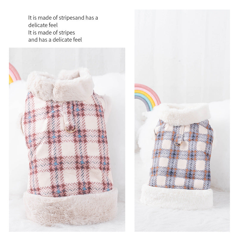 Autumn Winter Thermal Velvet Thick Rabbit Fur Plaid Clothing