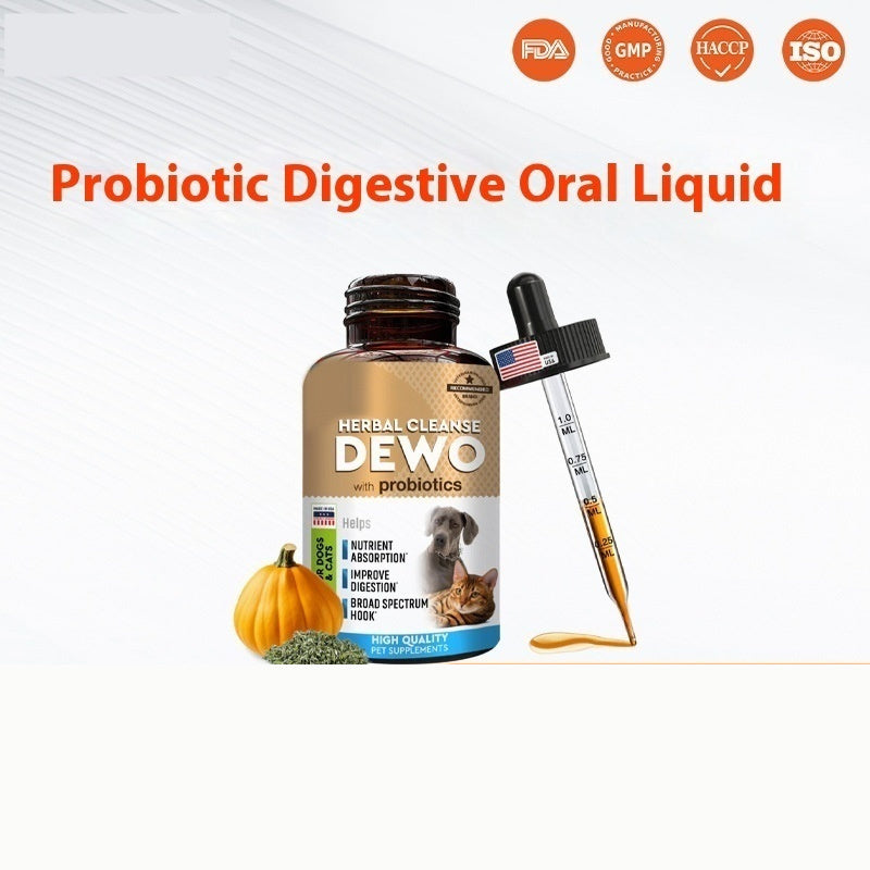 Glass Bottle With Straw Pet Vitamin Nutrient Solution